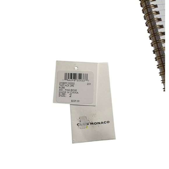 Club Monaco SleevelessTwist Neck Dress Pink Rose Size 2 Career Classy Minimalist - Picture 8 of 8